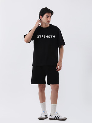 TheBTclub Abstract, Printed, Typography, Graphic Print Men Round Neck Black T-Shirt
