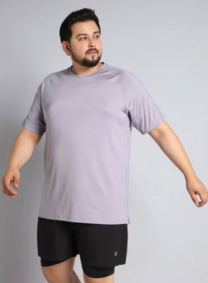 Cult Solid Men Round Neck Purple T-Shirt