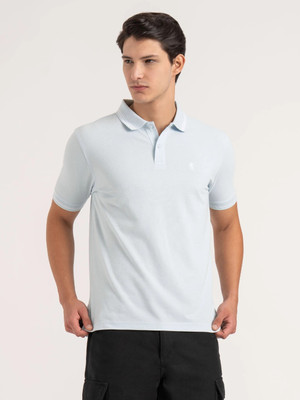 RED TAPE Solid Men Polo Neck White T-Shirt