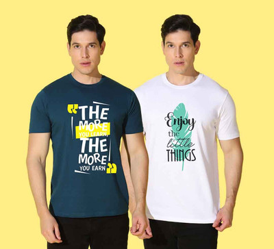 WOOSTRO Typography Men Round Neck Multicolor T-Shirt