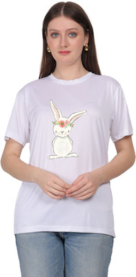 UPTRADE Graphic Print Women Round Neck White T-Shirt