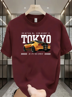 ABSTER Graphic Print Men Round Neck Maroon T-Shirt