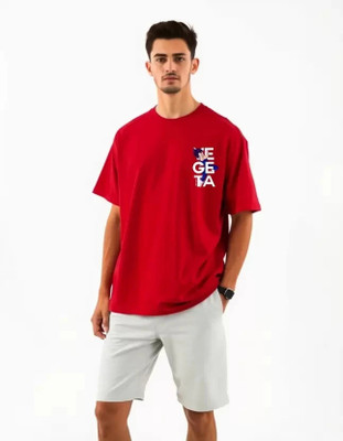 Aditienterpries Typography Men Round Neck Red T-Shirt