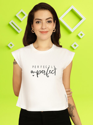FBAR Graphic Print Women Round Neck Black T-Shirt