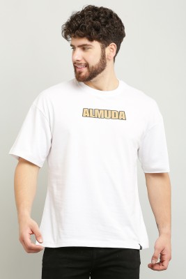 ALMUDA Solid Men Round Neck White T-Shirt