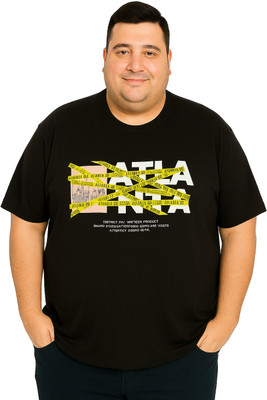 CELSIUS Printed Men Cowl Neck Black T-Shirt