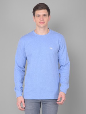 Canary London Solid Men Round Neck Light Blue T-Shirt