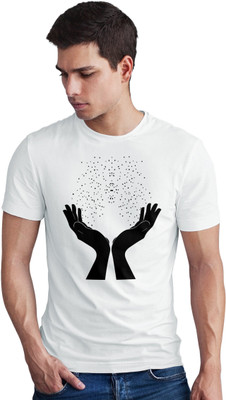 Seek Buy Love Printed Men Round Neck White T-Shirt