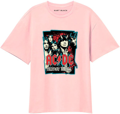 KART BLACK Printed Men Round Neck Pink T-Shirt