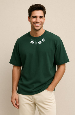 UrGear Printed Men Round Neck Green T-Shirt