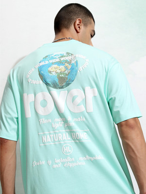 HIGHLANDER Printed Men Round Neck Green T-Shirt