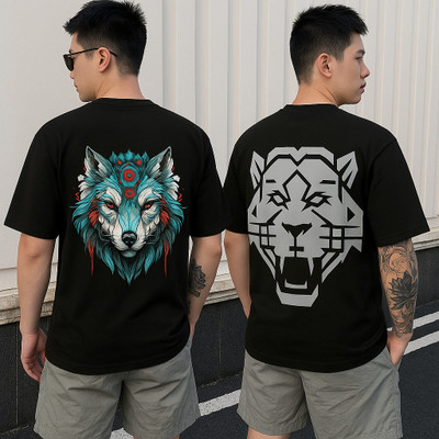 DD Dark Drive Printed Men Round Neck Black T-Shirt