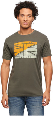 Pepe Jeans Graphic Print Men Crew Neck Green T-Shirt