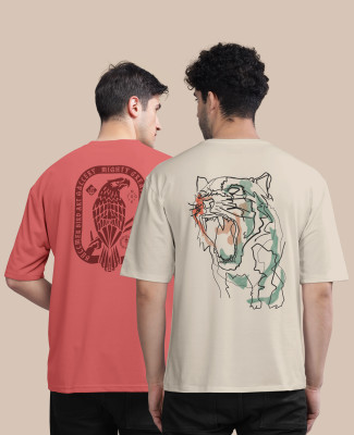 Bullmer Printed Men Round Neck Multicolor T-Shirt