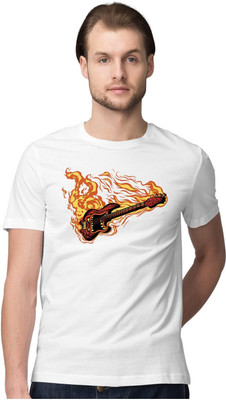 KRYONIX Printed Men Round Neck White T-Shirt