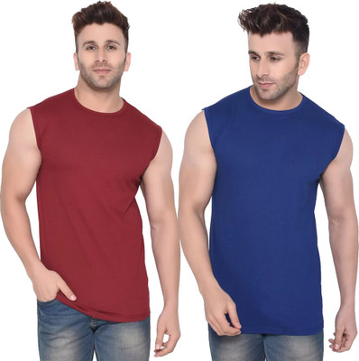 Adorbs Trend Solid Men Round Neck Beige T-Shirt