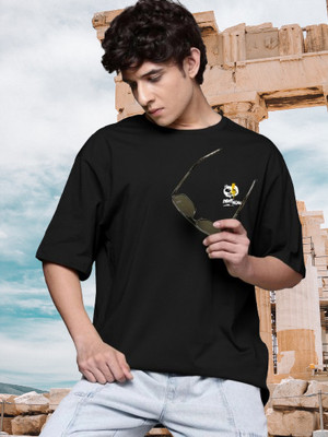 Dark Drive Printed Men Round Neck Black T-Shirt