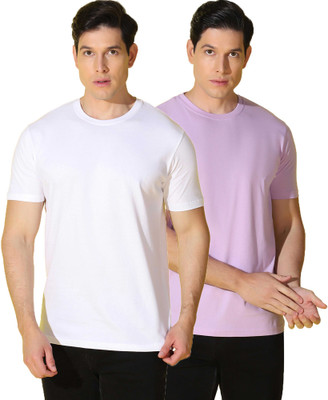 WOOSTRO Solid Men Round Neck Multicolor T-Shirt