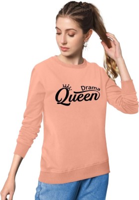 QEEN STAR FASHION Self Design Women Round Neck Orange T-Shirt