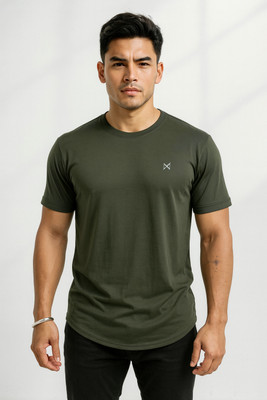 Force NXT Solid Men Round Neck Green T-Shirt