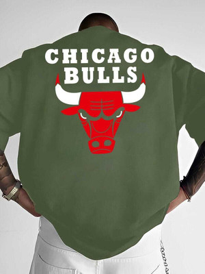 Macknit Printed Men Round Neck Light Green T-Shirt