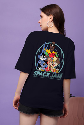 CORSICA Graphic Print Women Round Neck Navy Blue T-Shirt