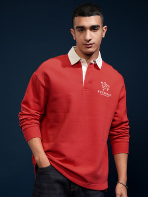 HIGHLANDER Printed Men Polo Neck Red T-Shirt