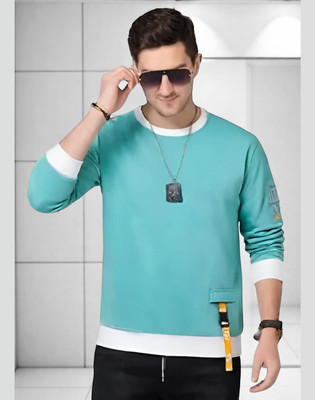 Autna Printed Men Round Neck Green T-Shirt
