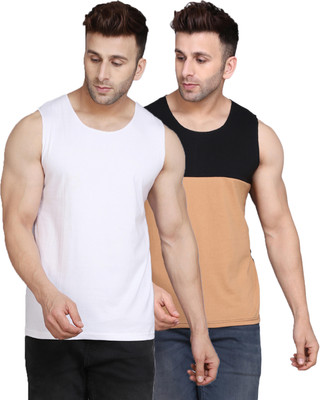 SLOWLORIS Solid, Colorblock Men Scoop Neck Multicolor T-Shirt