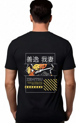 nowkart Graphic Print Men Round Neck Black T-Shirt
