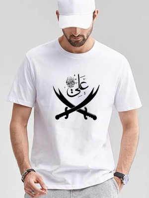 Renowned Printed Men Round Neck White T-Shirt