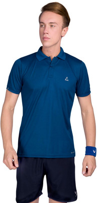 GAMEPOINT Solid Men Polo Neck Dark Green T-Shirt