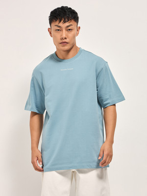THE BEAR HOUSE Printed Men Round Neck Light Blue T-Shirt