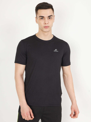 Numann Solid Men Crew Neck Black T-Shirt