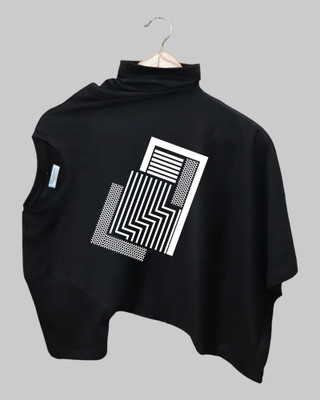 DRIPTHREAD Printed Men Round Neck Black T-Shirt