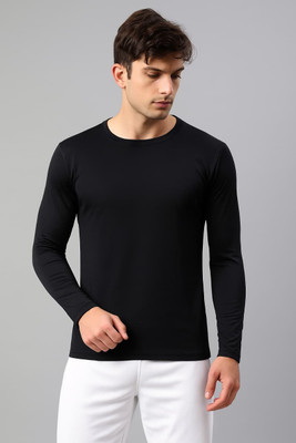 PPT Solid Men Round Neck Black T-Shirt