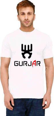 LOOK2BUY Printed, Typography Men Round Neck Yellow T-Shirt