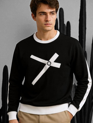 FASHIUM Printed Men Round Neck Black T-Shirt