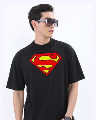 SUPERMAN X ROYAL STANCE Graphic Print Men Round Neck Black T-Shirt