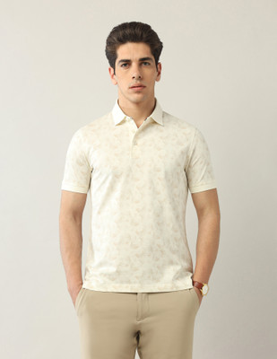 ARROW Printed Men Polo Neck Green T-Shirt