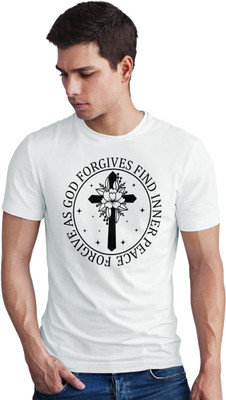 Seek Buy Love Printed Men Round Neck White T-Shirt