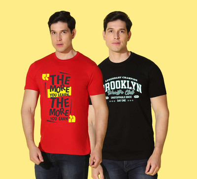 WOOSTRO Typography Men Round Neck Multicolor T-Shirt