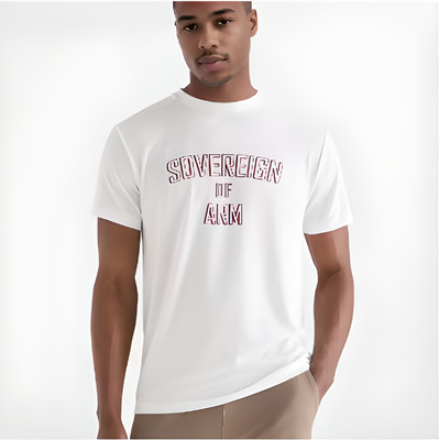 SISTAS Printed Men Round Neck White T-Shirt