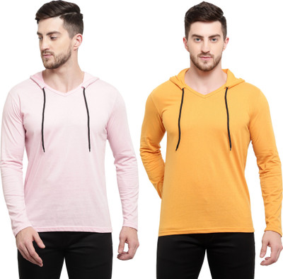 Tresna Trending Solid Men Hooded Neck Multicolor T-Shirt