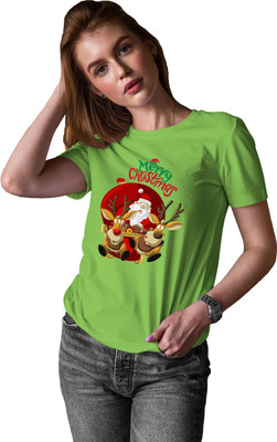 Buy That Trendz Graphic Print Women Round Neck Green T-Shirt