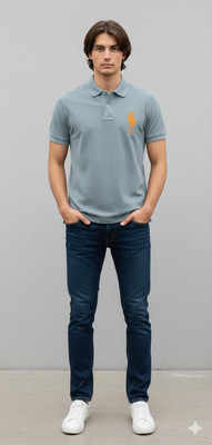 COUNTRYBAZAAR Geometric Print Men Polo Neck Maroon, Brown, Light Blue, Grey, Dark Green, Dark Blue T-Shirt