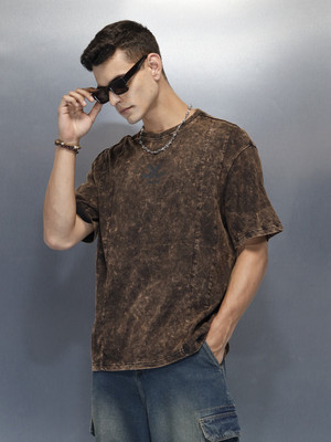 WROGN Printed Men Crew Neck Black T-Shirt