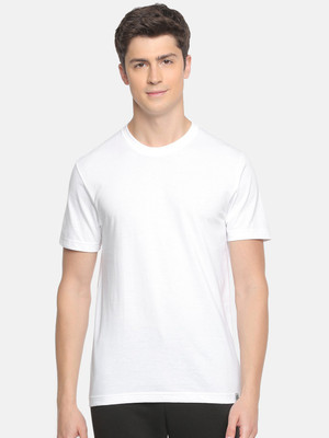 Macroman M-Series Solid Men Round Neck White T-Shirt