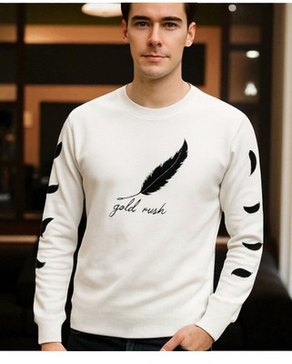 FASHIUM Printed Men Round Neck White T-Shirt