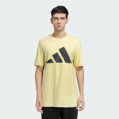ADIDAS Graphic Print Men Round Neck Yellow T-Shirt